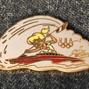 1988 Seoul Olympic Pin ~ Kayak ~ Hanna-Barbera ~ Olympikids~Cloisonne~by HoHo